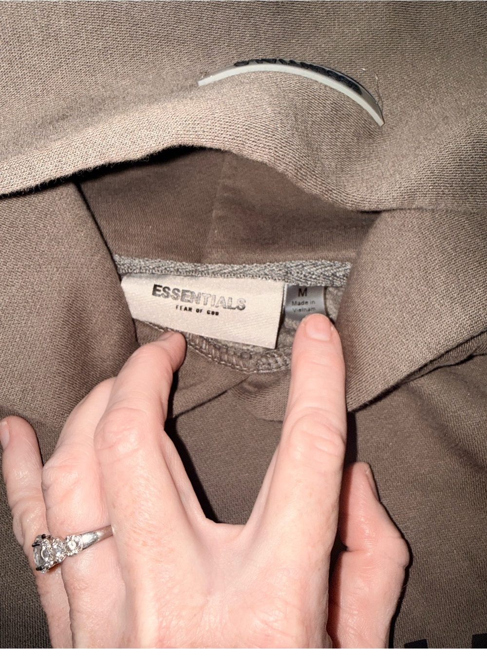 Essentials Brown Hoodie with Contrast Essentials Patch - Picture 4 of 6